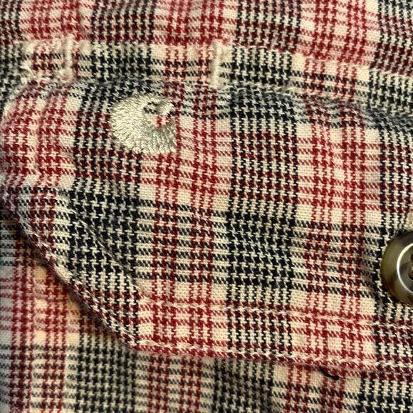 Carhartt Men’s Casual Short Sleeve Plaid Button Down Shirt Large - Picture 7 of 7